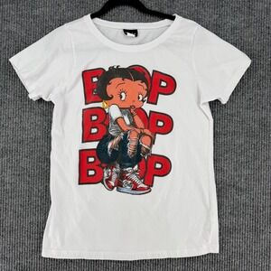 Betty Boop Popular Sports graphic t-shirt white XL Y2K streetwear graffiti tee